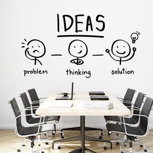 Ideas Wall Decal, Office Wall Decal, Office Wall Decor, Office Decals, Office Wall Art, Office Quote Motivational Art 1822EZ