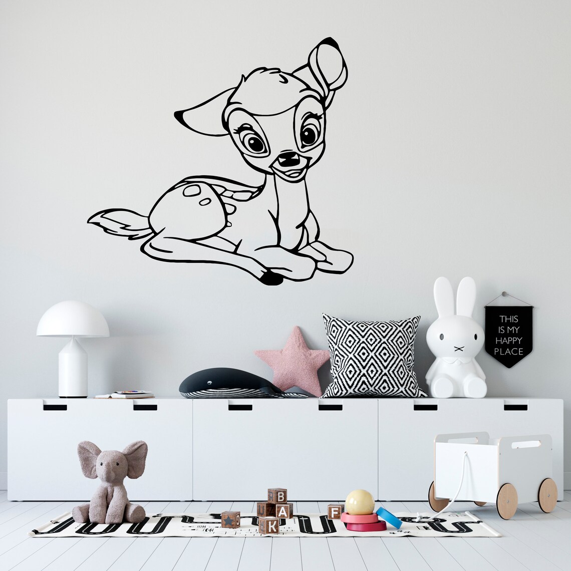 Bambi Wall Decal Bambi Deer Wall Decor Cartoon Wall Sticker SG Etsy