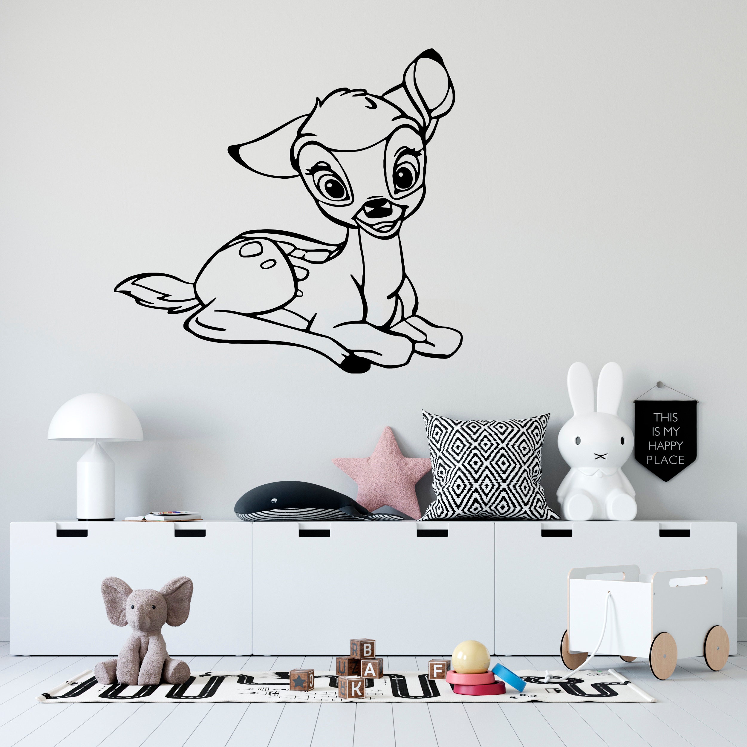Bambi Wall Decal Bambi Deer Wall Decor Cartoon Wall Sticker SG Etsy