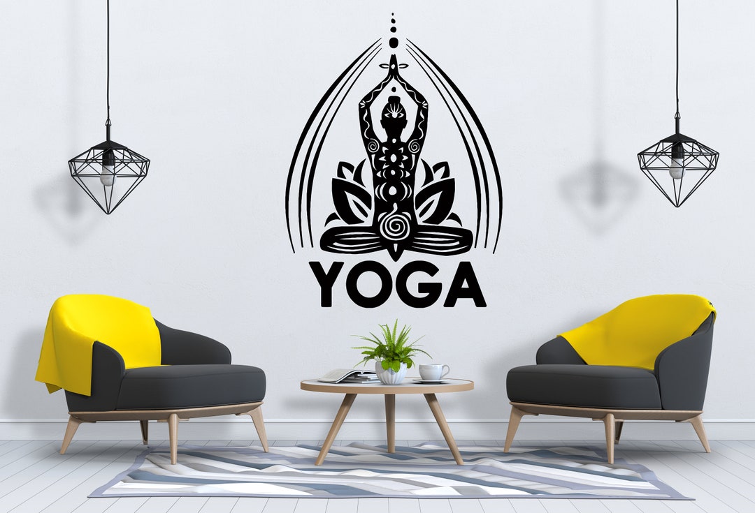 Yoga Wall Decal Yoga Pose Wall Decal Lotus Mandala Wall Decor Buddha ...