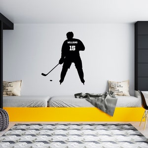 Ice Hockey Wall Decal  Hockey Player Wall Decal  Hockey Stick  Sports Hockey Quote Wall Decal SG193