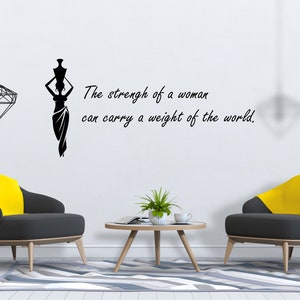 Beautiful African Woman Wall Decal African Girl Wall Sticker Quote Beauty Salon Wall Art SG 866