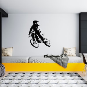 Motocross Wall Decal Dirt Bike Rider Wall Sticker Motorcycle Wall Decor SG 2001