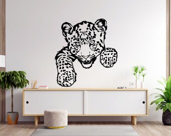 Leopard Wall Decor, Baby Leopard Wall Decals, Animal Wall Art, Stickers Bedroom Leopard Wall Vinyl wall Nursery Wall Decals Art 1056EZ