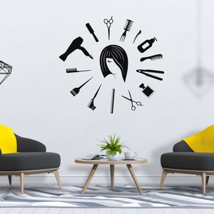 Friseur WandDecal Aufkleber Friseur Haarstylisten Schere Friseur Shop Beauty Salon SG650