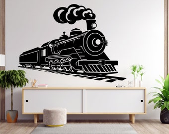 Train Wall Decal Train Wall Sticker Train Art Train Wall Vinyl Wall Decal Train Room Gifts Vinyl Wall Art Stickers 1934EZ