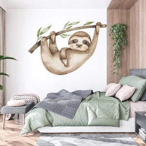 Faultier Wandtattoo, Faultier Wandtattoo, Faultier Wanddeko, Faultier Wandtattoo, Faultier Wandtattoo Aquarell, Schlafzimmer 424EZ