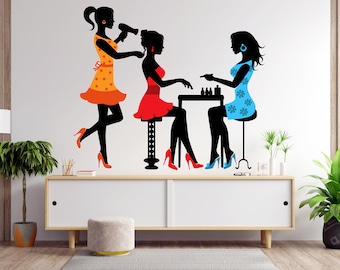 Beauty Salon, Women Elegant Nails Woman Salon Wall Decals Peace Beauty Salon Love Strength Women American stickers 943EZ