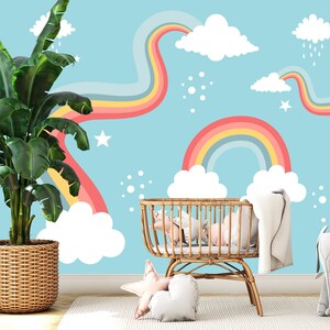Rainbow, Rainbow Nursery  Modern Kids Wall Decals, Rainbow Wall Stickers Modern Wall Art, Kids Room Wall Art Home Decor 496EZ