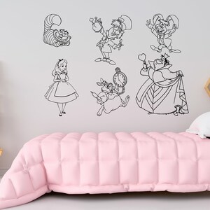 Alice in Wonderland Wall Decal  Alice Wall Decor  Cartoon Wall Sticker SG385