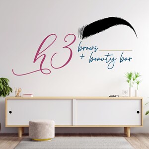 Eyelashes Wall Decal Custom Logo Beauty Salon Stickers Eyelashes wall art Business Logo Custom Decal 1409EZ