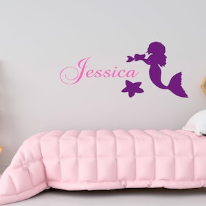 Personalized Name Wall Decal  Mermaid  Wall Decal  Custom Name Wall Decal  Decal for Nursery SG471