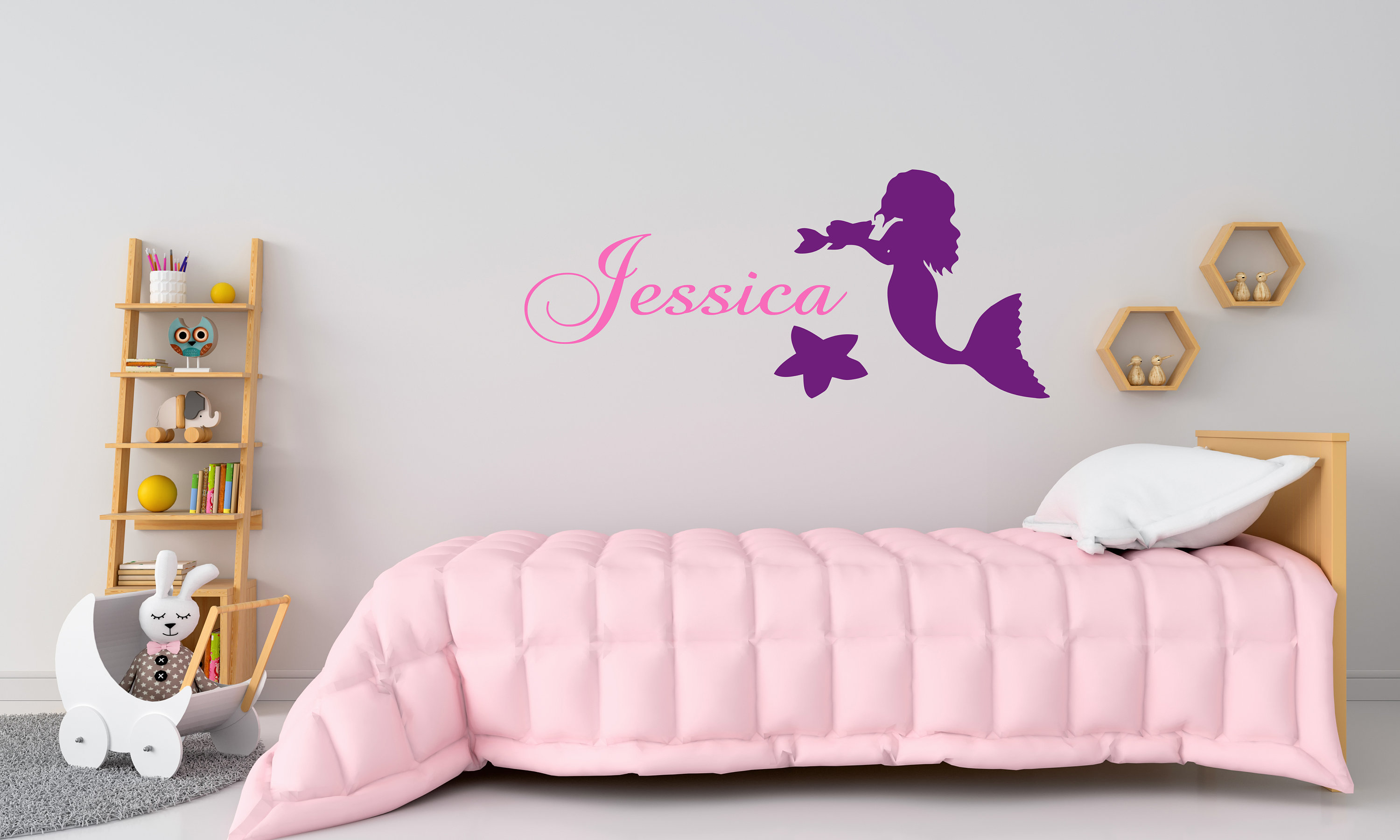 Personalized Name Wall Decal Mermaid Wall Decal Custom Name Wall Decal ...