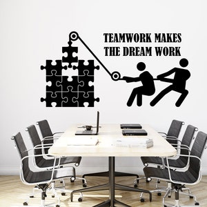 TeamWork Wall Decal, Office Wall Decal, Office Wall Decor, Puzzle wall decal Office Decals, Office Wall Art, Office Quote 1232EZ