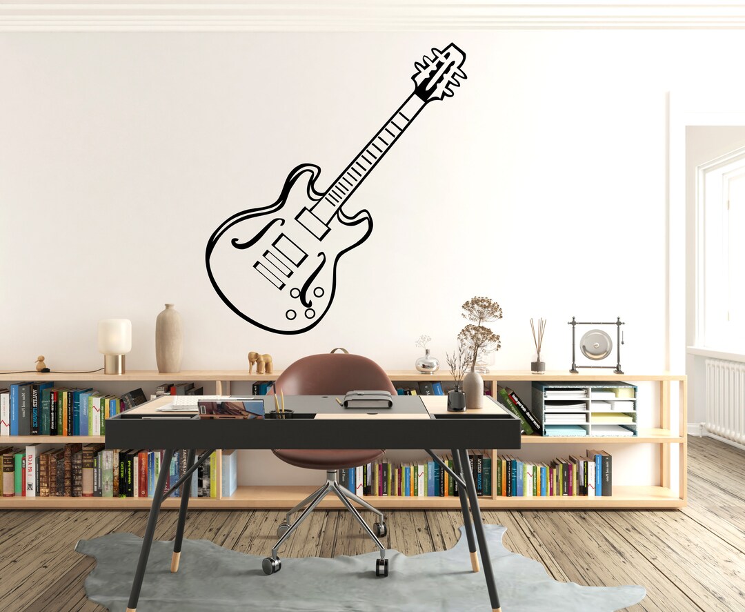 Guitar Music Wall Decal Music Notes Wall Decor Musician Wall Etsy