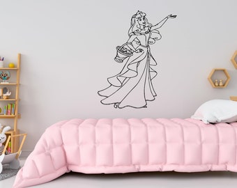 AURORA SLEEPING BEAUTY DISNEY PRINCESS STICKER WALL DECOR DECAL 
