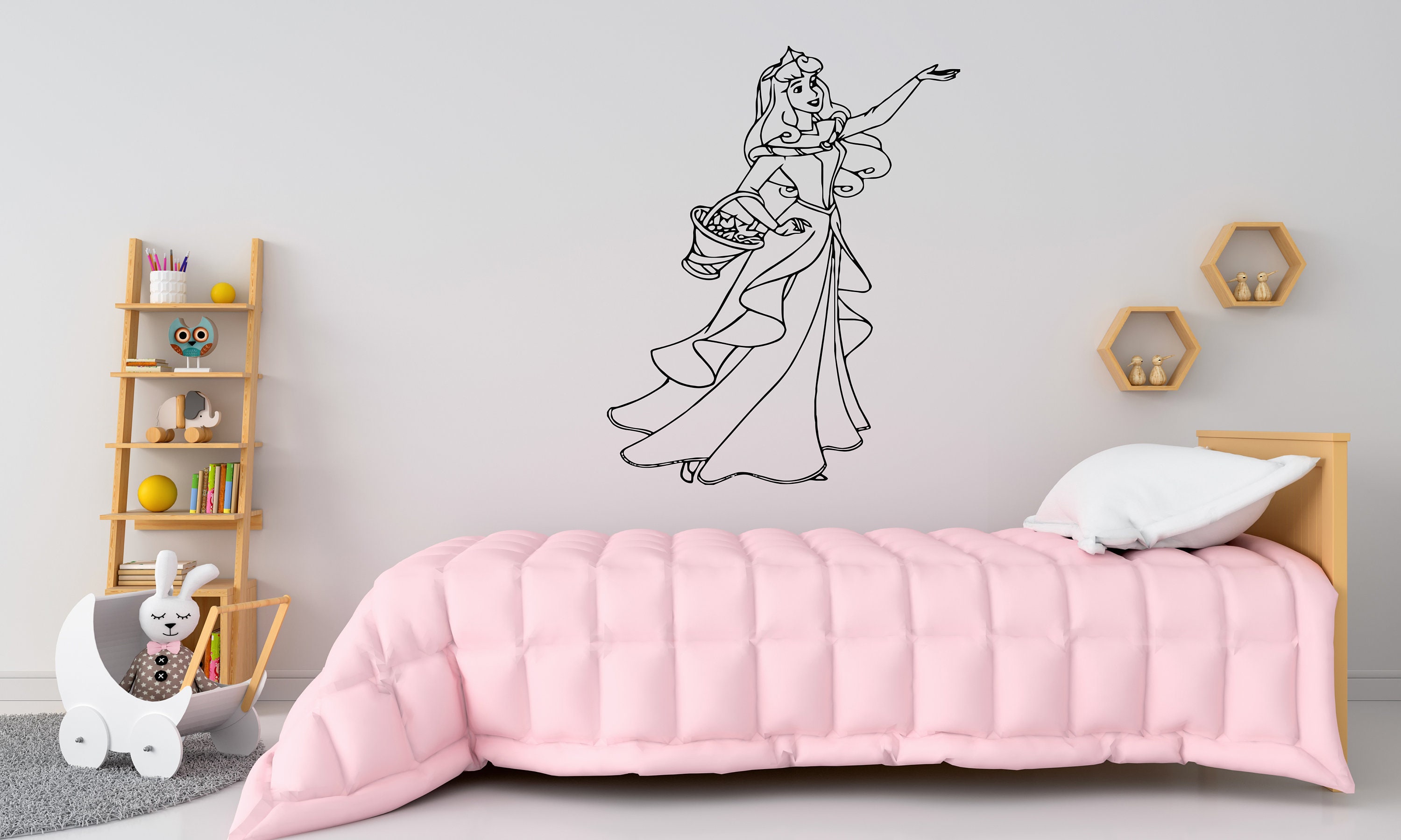 Princess Aurora Wall Decal Sleeping Beauty Wall Decor Cartoon Etsy UK