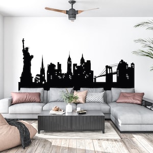 New York City, Sky Line, New York City Skyline New York Wall Art City Wall Stickers City Vinyl Decals City Wall Art City Wall Docor 845EZ