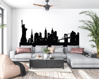 New York City, Sky Line, New York City Skyline New York Wall Art City Wall Stickers City Vinyl Decals City Wall Art City Wall Docor 845EZ