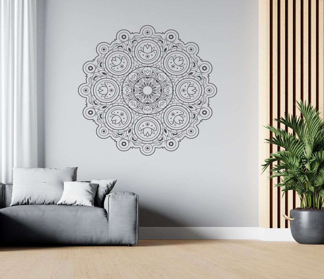 Mandala Wall Decal Mandala Flower Wall Decal Mandala Wall Decor Yoga Studio Wall Decor SG2487 Etsy