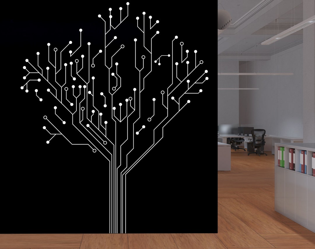 Tech Tree – Circuit Board Tree Wall Decal | Peel & Stick 653SE - Etsy