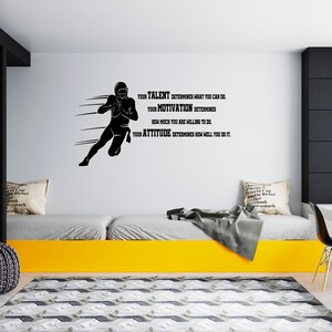 American Football Wall Decal  Football Player Wall Decal  Sports Wall Décor SG93