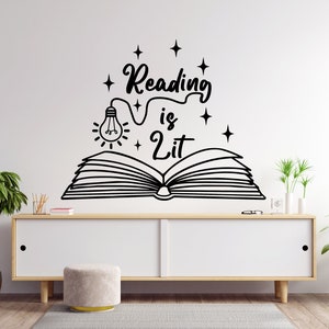 Books Wall Decal  Reading Wall Decal  Library Wall Decal  Book Quote Wall Decal 1671EZ