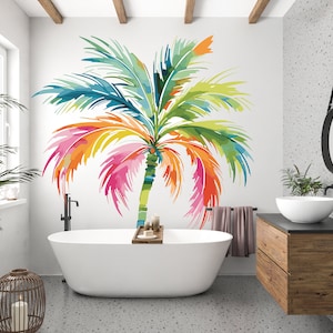 Palm wall decal, Palm Wall Vinyl Sticker Decal, Palm Wall Decoration-Floral Leaves Wall Decal, Wall Decor 1784EZ