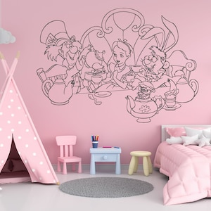 Alice in Wonderland Wall Decal | Alice Wall Decor | Cartoon Wall Sticker Al15