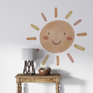 Sun wall Decal, Sun Boho Wall Decor Sunshine Boho Wall decal, Sun Nursery Wall Art, Bathroom Decor Kids Room Sun Wall Art, 1053EZ