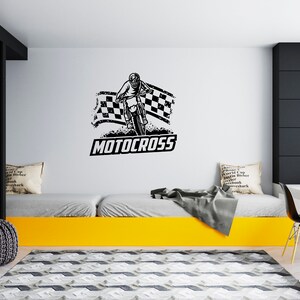 Motocross Wall Decal Dirt Bike Rider Wall Sticker Motorcycle Wall Decor SG 1673