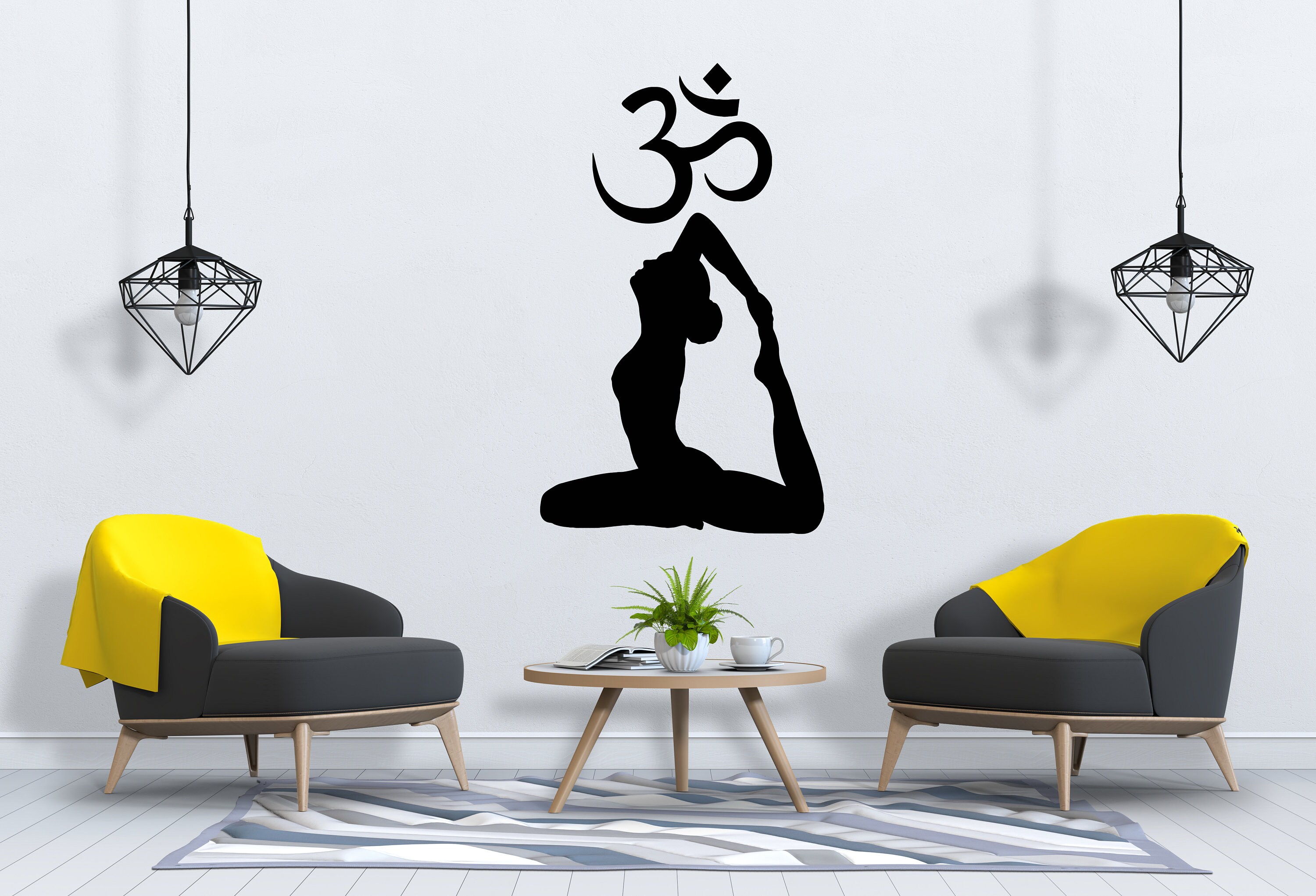 Yoga Wall Decal Yoga Pose Wall Decal Girl Yoga Wall Decor Yoga Etsy UK