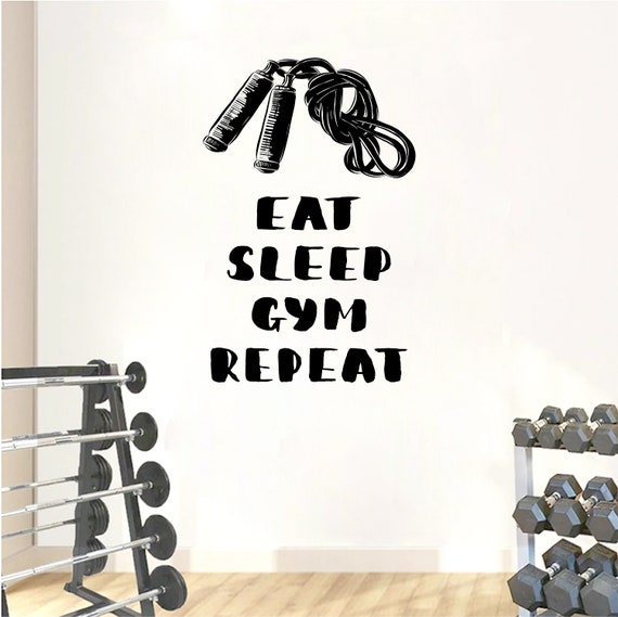 Fitness Wall Decal Workout Wall Decal Gym Wall Decor | Etsy