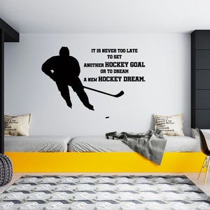 Ice Hockey Wall Decal  Hockey Player Wall Decal  Hockey Stick  Sports Hockey Quote Wall Decal SG199