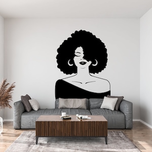 Afro Latina Girl Black Girl Afro Queen Latina Black Wall Decals Latina Beauty Latina Diva Confidence African American stickers 228EZ