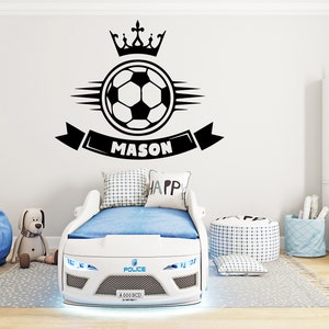 Large Custom Name Soccer Ball Wall Decal Wheel Football Decal Personalized Soccer Vinyl Wall Sticker-Boy Room 1285EZ