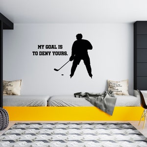 Ice Hockey Wall Decal  Hockey Player Wall Decal  Hockey Stick  Sports Hockey Quote Wall Decal SG192