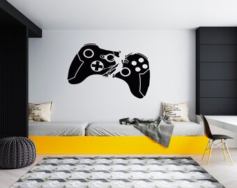 Personalized 'XB' Gamer Controller Wall Decal Sticker - Melting Design | Vinyl, Self-Adhesive | UK Made