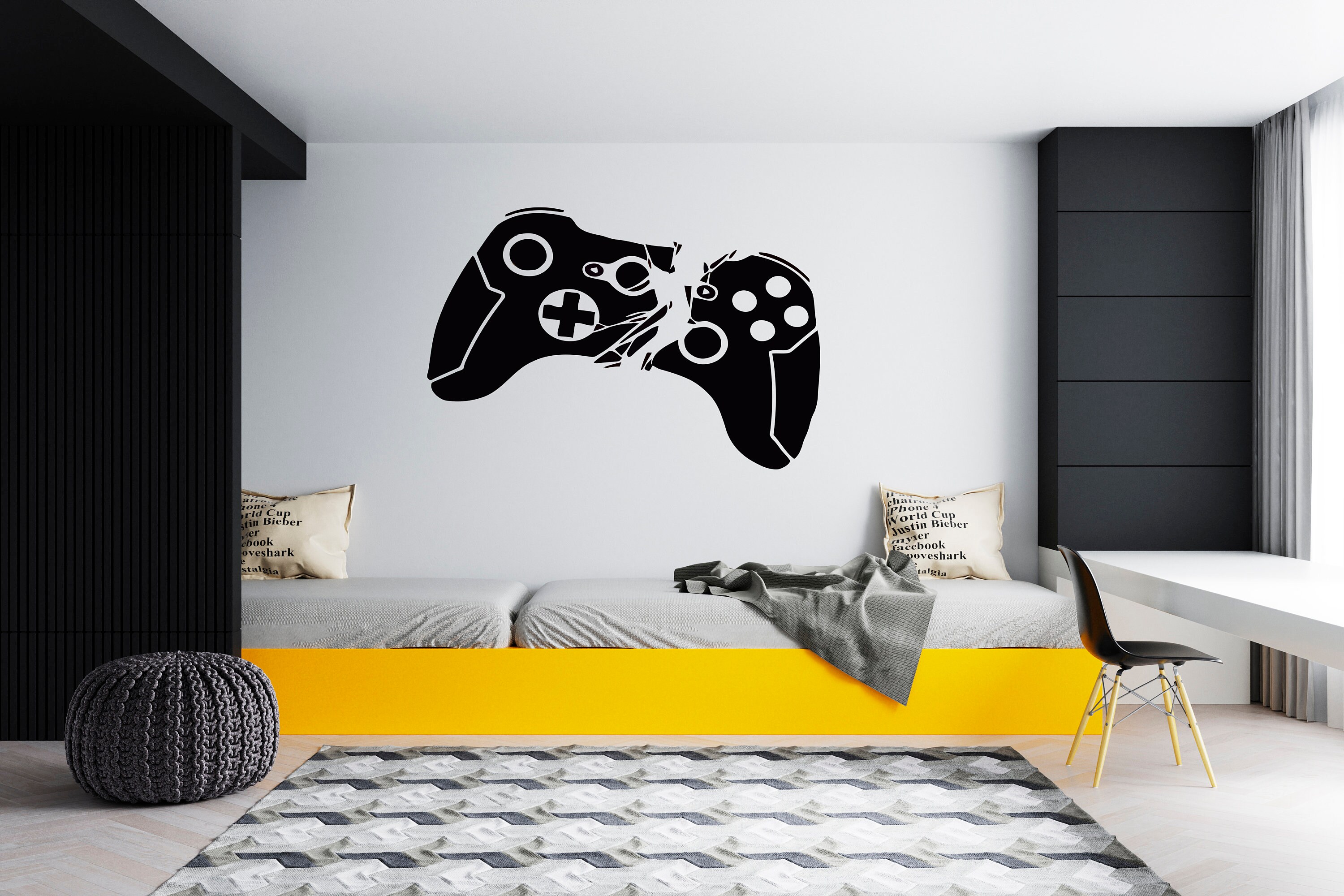 Vinyl Wall Decal Gamer Video Games Joystick Gaming Playroom