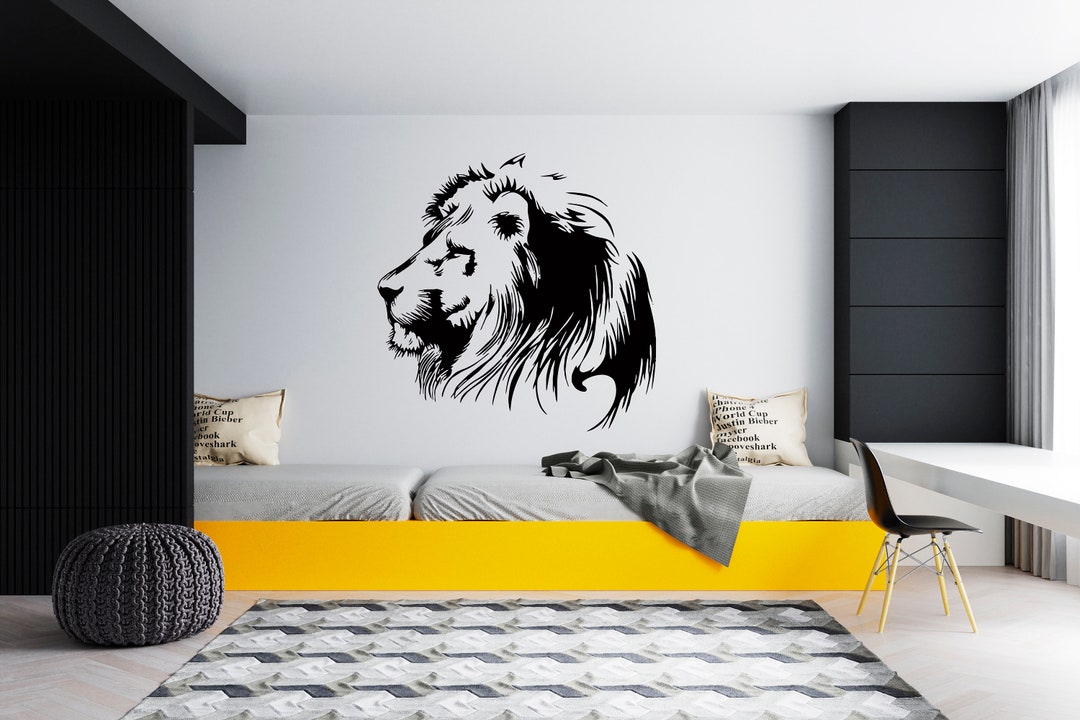 Lion Wall Decal Lion Wall Sticker Lion Wall Decor SG317 - Etsy
