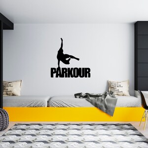 Parkour Wall Decal Silhouette Free Running Wall Sticker SG1535