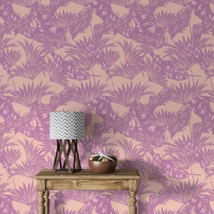 Exotic palm leaf wall mural, available in removable and traditional wallpaper material, tropical palm print wall mural 884EZ