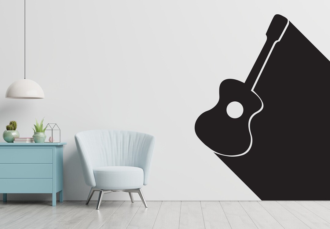 Guitar Music Wall Art Sticker Decal Music Art Music Studio Wall Decor ...