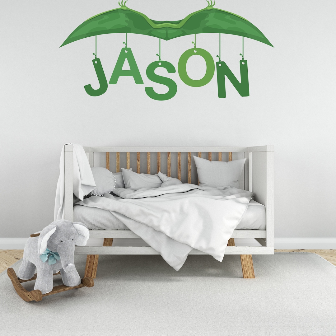 Dragon Wings Custom Name Wall Art Decal, Boys Wall Decals, Nursery Wall ...