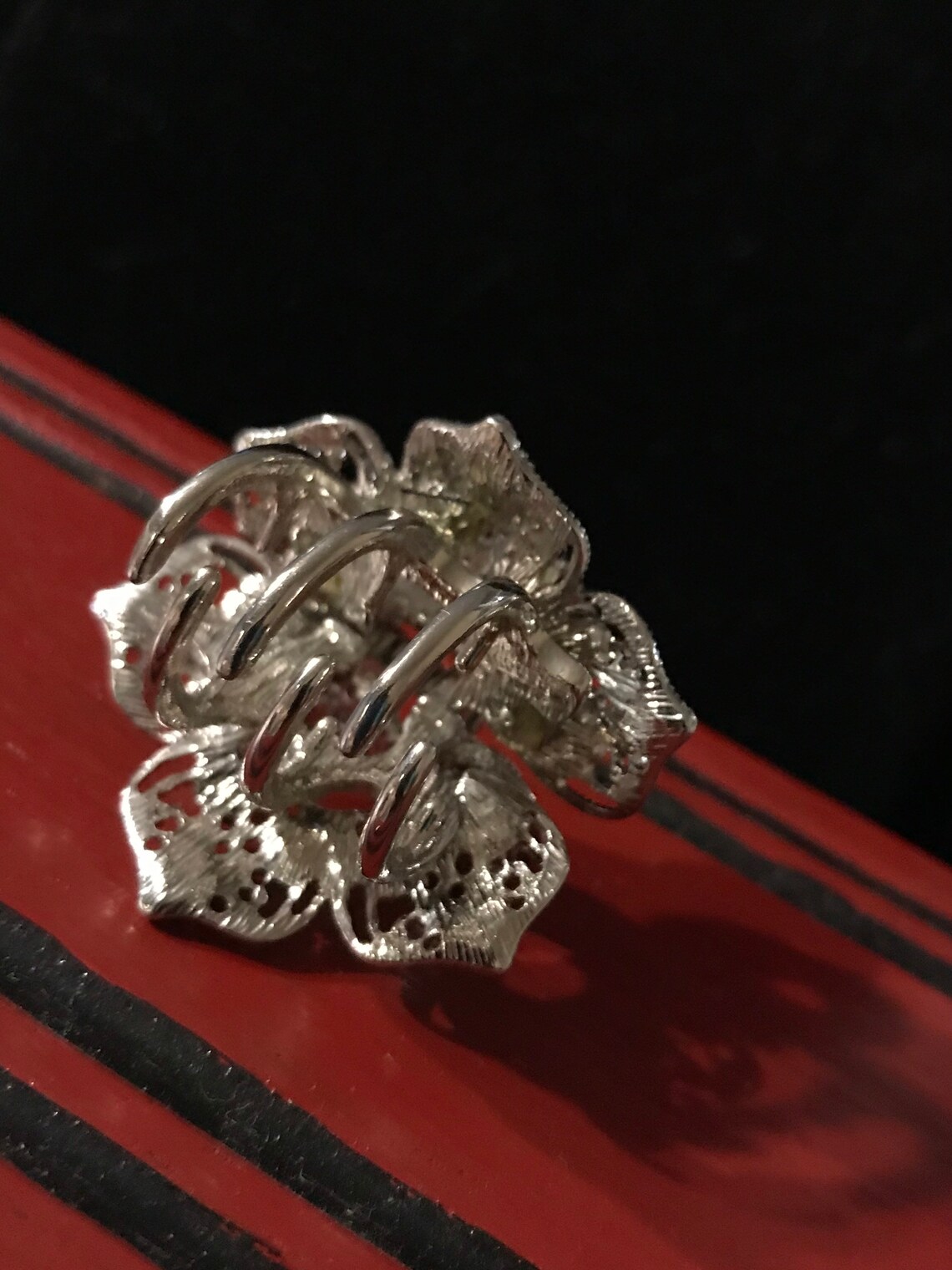 Evita Peroni designer silver and crystal hair clip Etsy