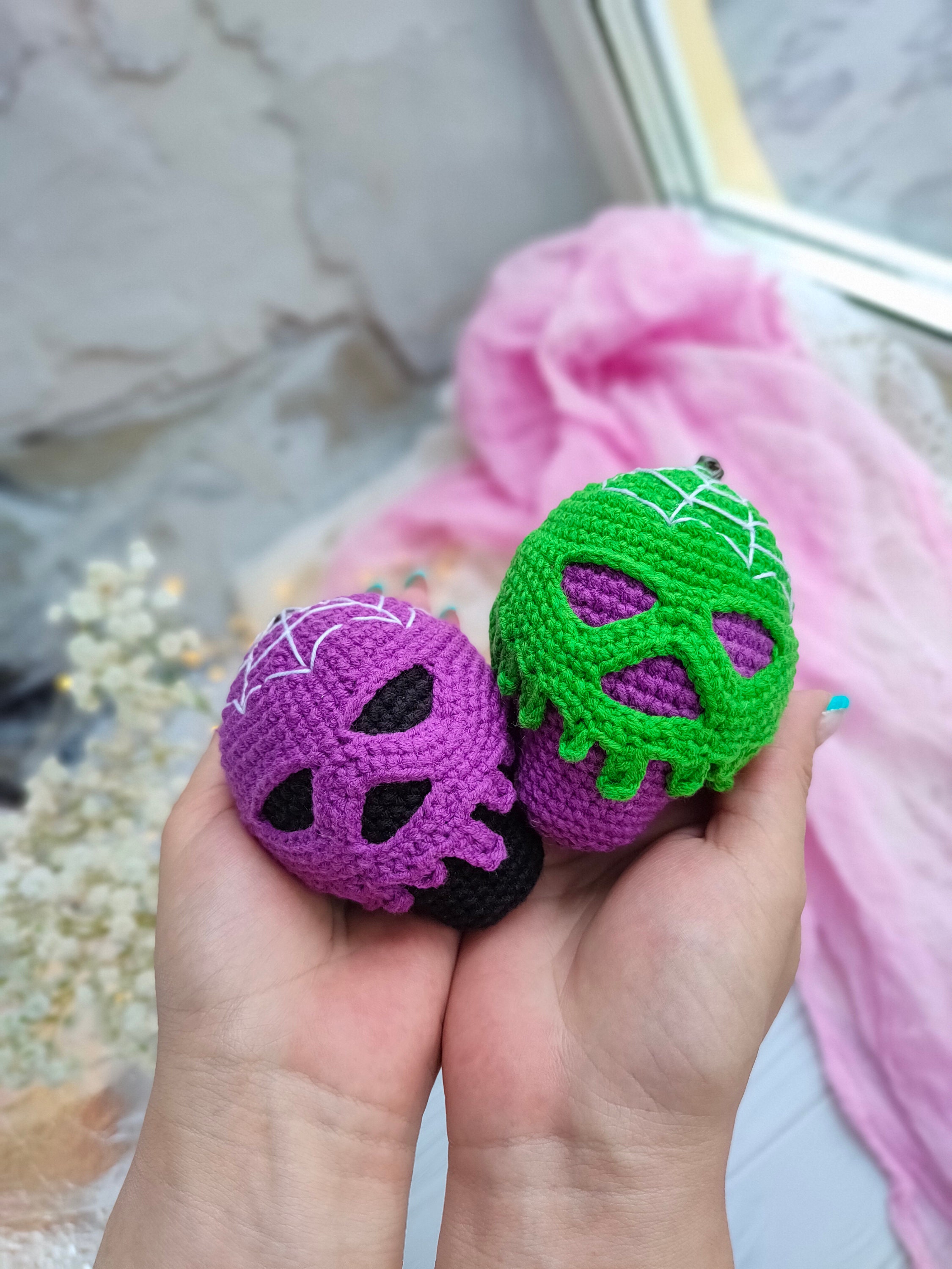 Skull Keychain CROCHET Pattern Amigurumi Skull PDF English Etsy