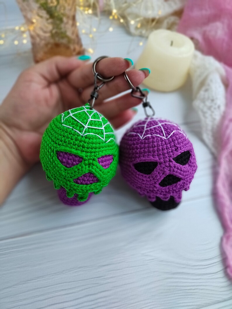 Skull Keychain CROCHET Pattern Amigurumi Skull PDF English Etsy