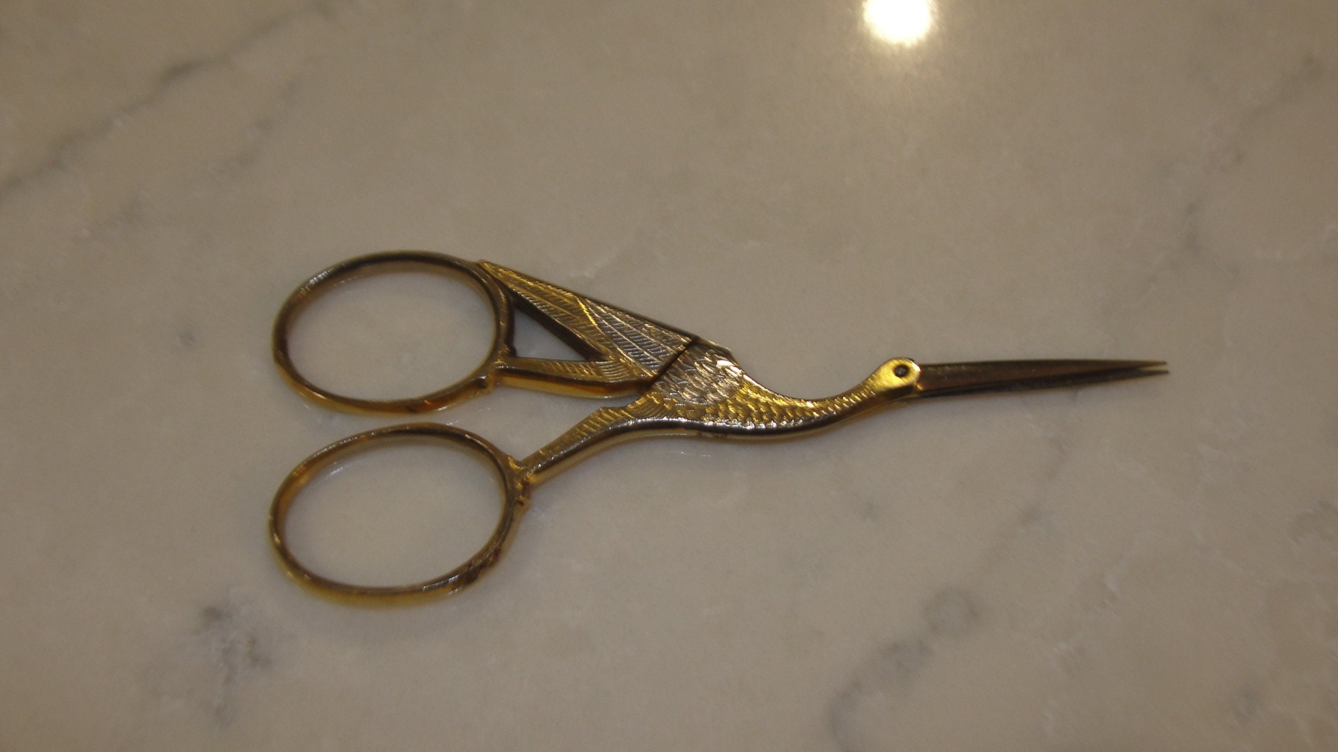 Singer Forged Stork Embroidery Scissors 4.5 Gold