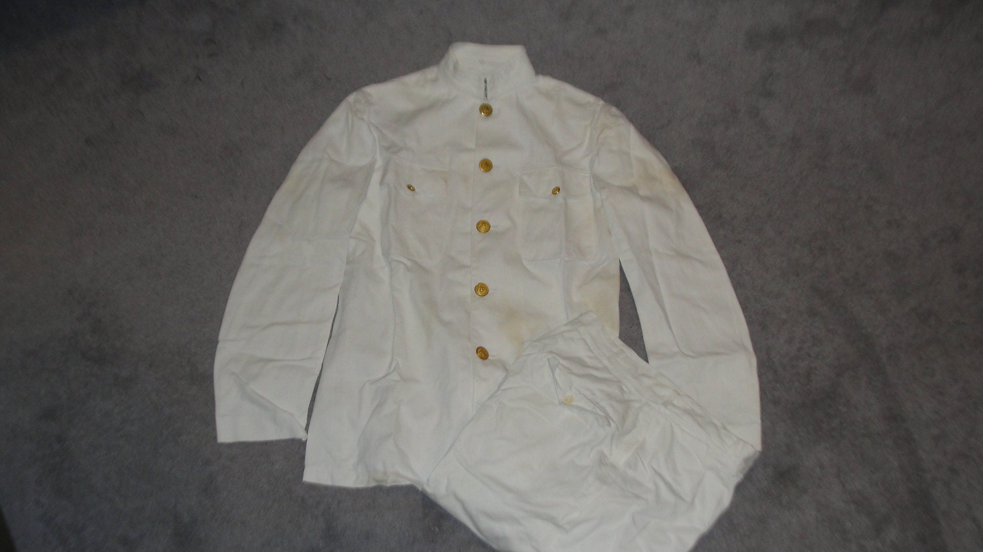 Original WWII-US Naval Officers Service Dress White Choker