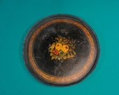 Early 1800 39 s Handpainted Toleware Tray - 18 quot Diameter